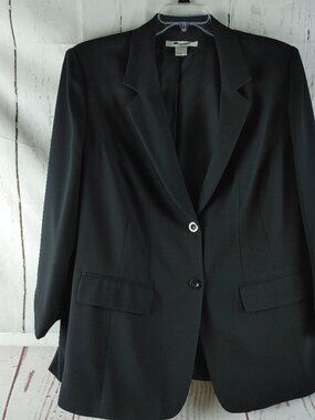 NYGard Collection Womens Size 18 Black 2 Button lined Black Suit Blazer